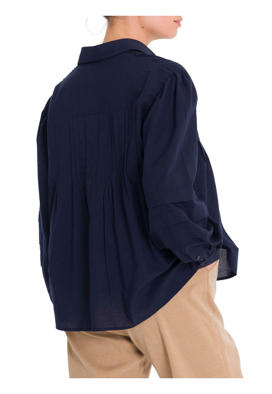 Blusa Algodón Orgánico Mujer Denali Azul-6