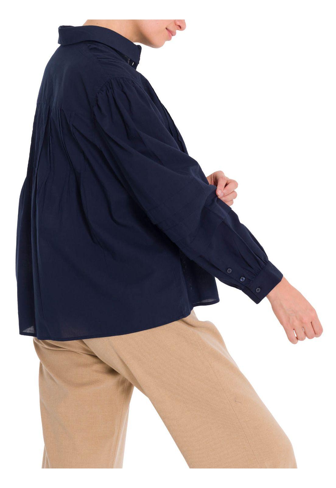 Blusa Algodón Orgánico Mujer Denali Azul-7
