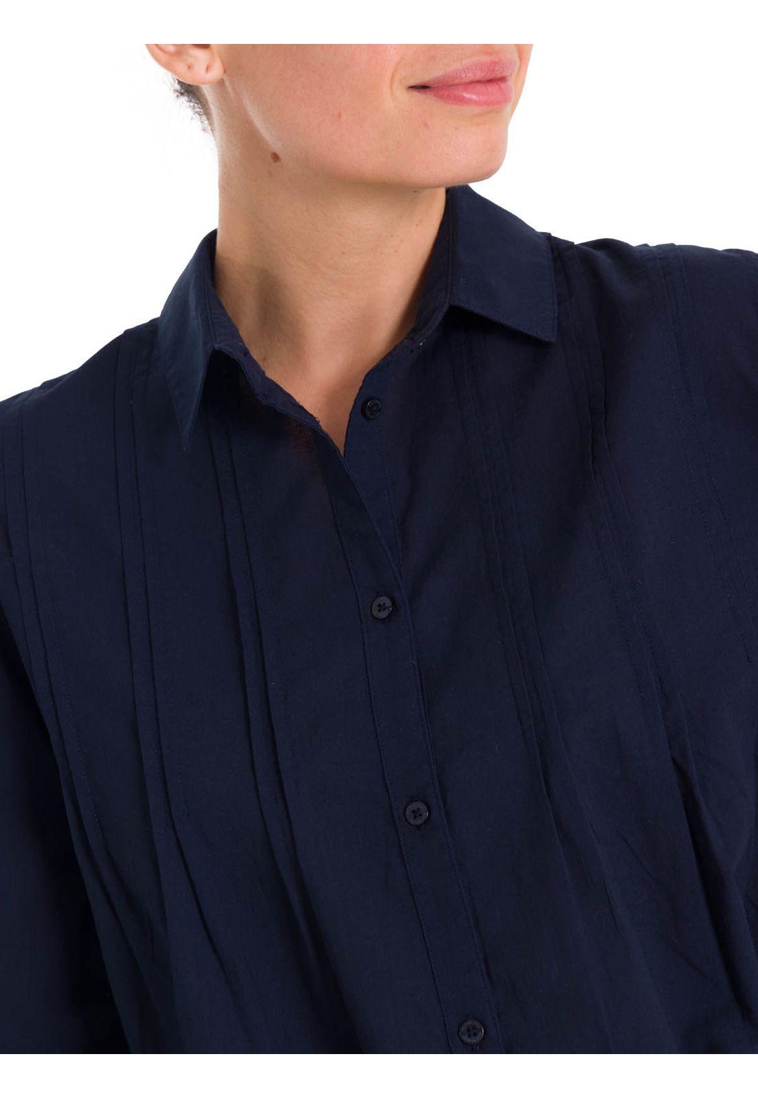 Blusa Algodón Orgánico Mujer Denali Azul-8