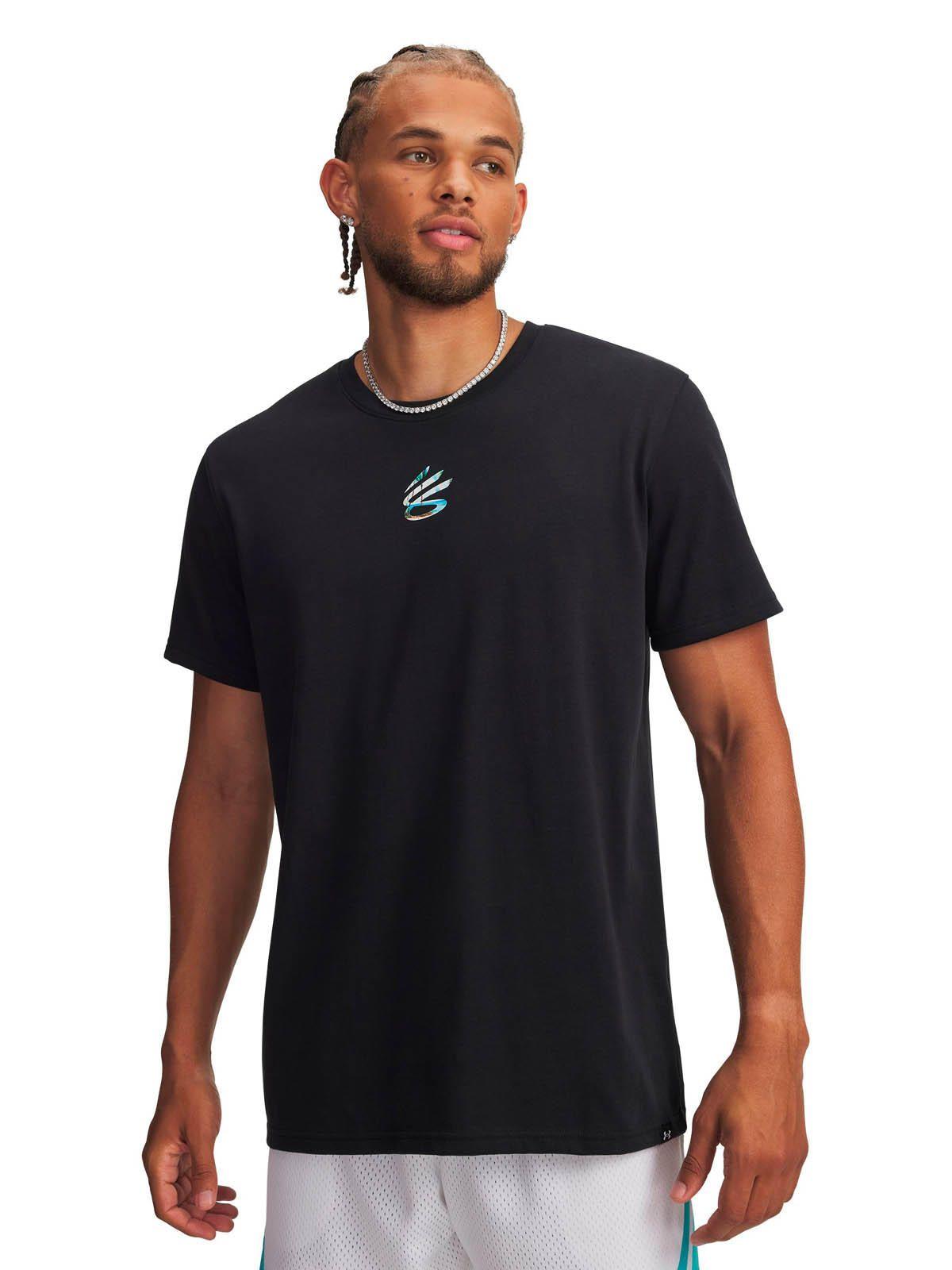 Polera Manga Corta Basketball para Hombre Curry Tour Negro -0