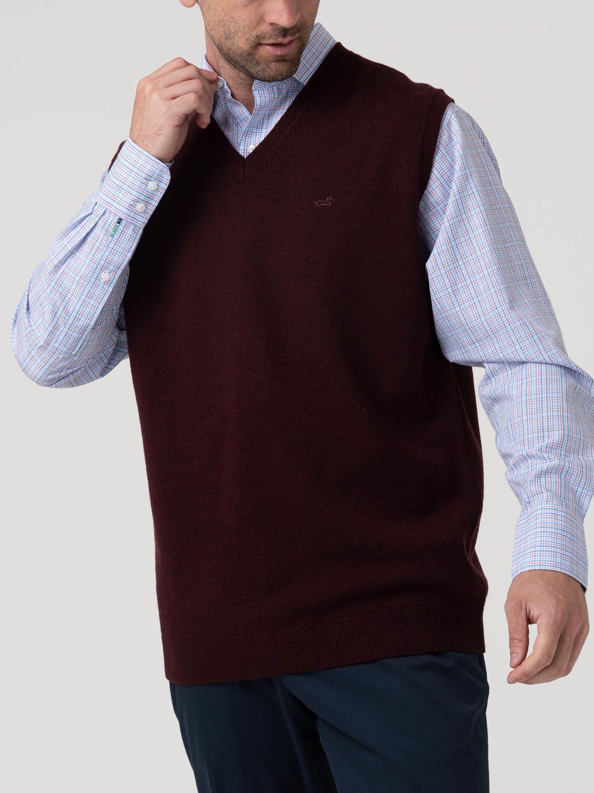 Chaleco Sin Mangas Lana Hombre Vestswin Burdeo Rockford-4