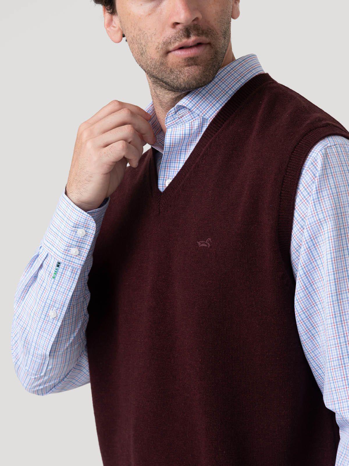 Chaleco Sin Mangas Lana Hombre Vestswin Burdeo Rockford-6