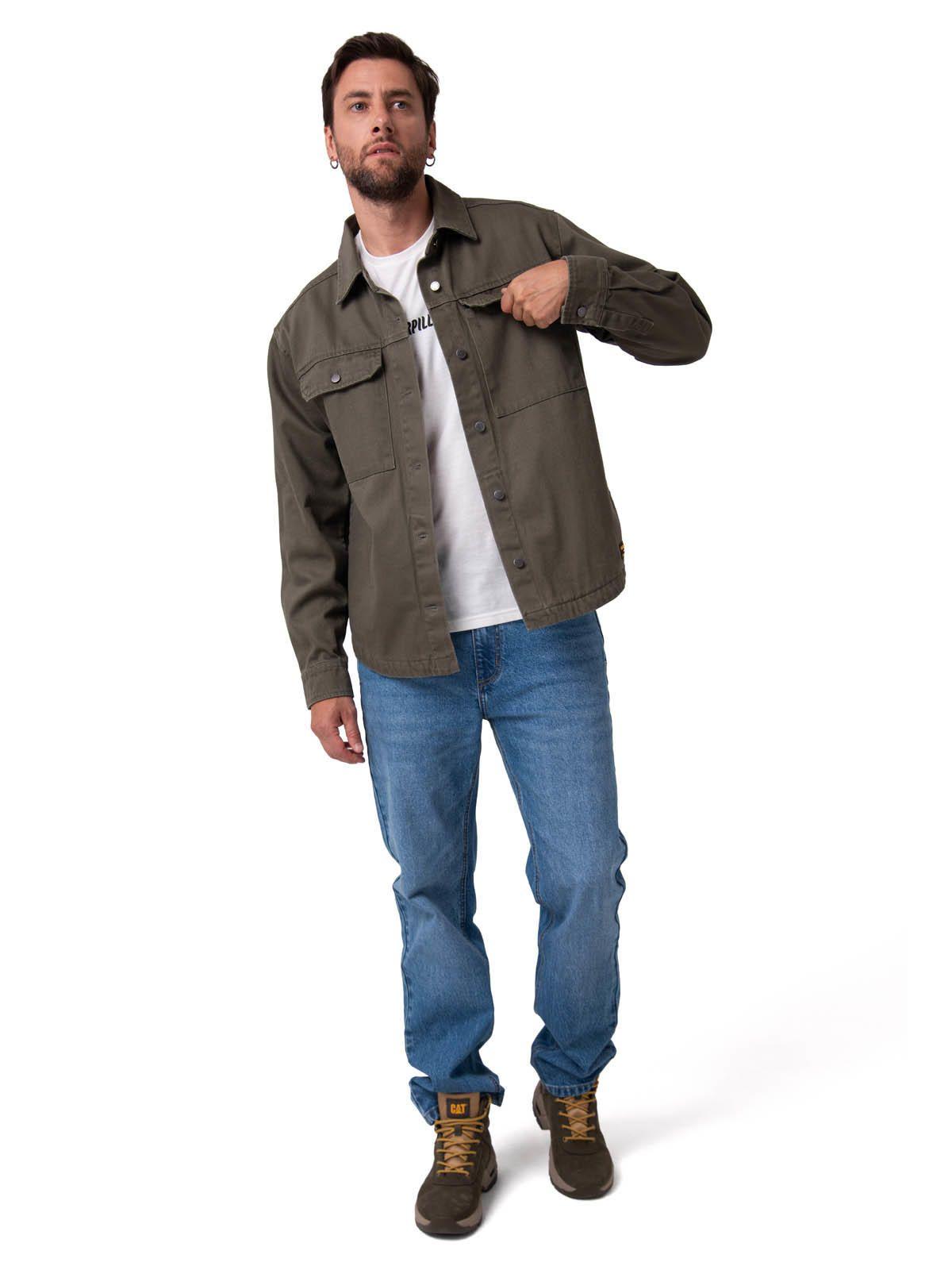 Chaqueta Hombre Twill Overshirt Verde-4