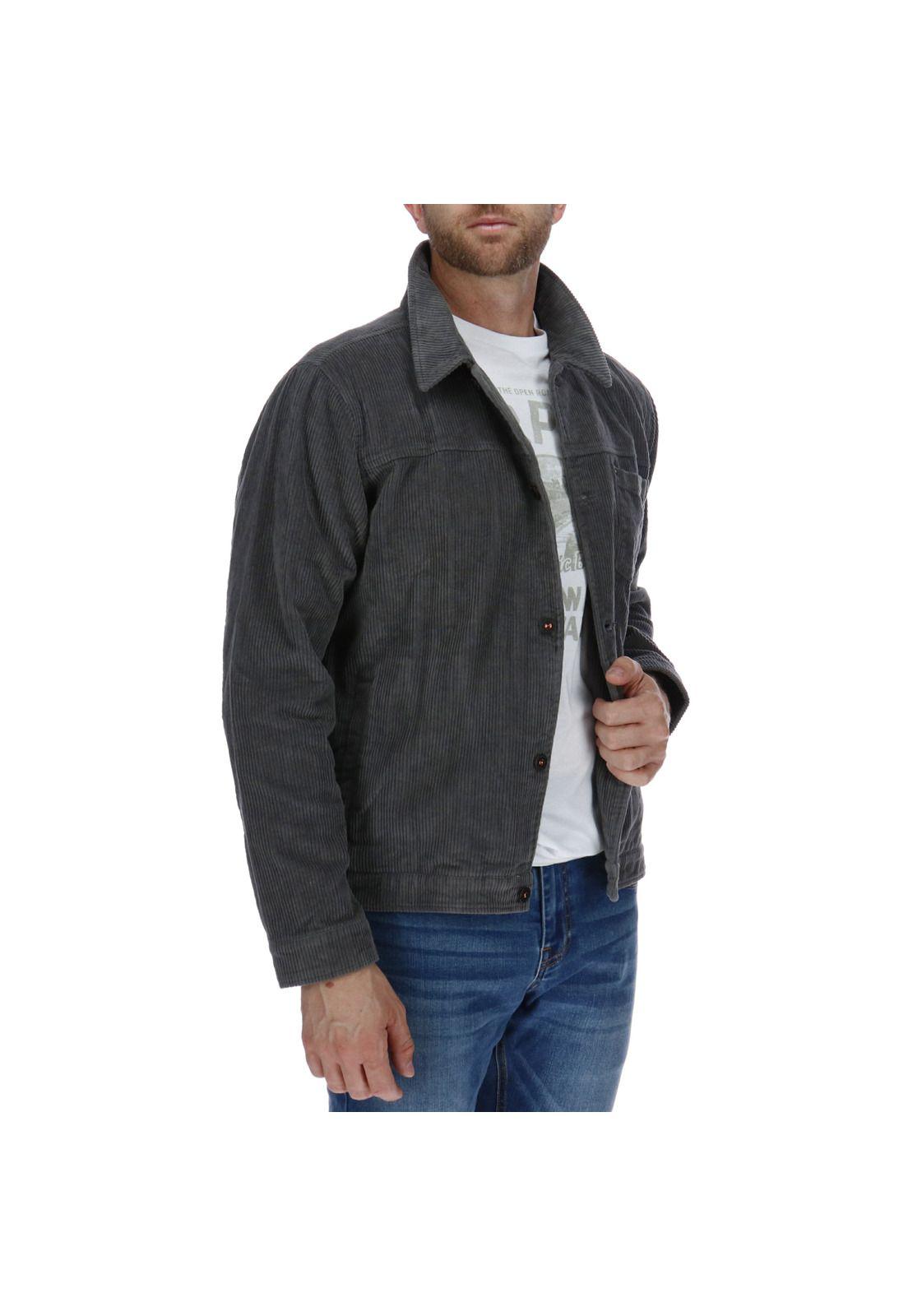 Chaqueta Hombre Foundation Mixed Jacket Algodón Gris-3
