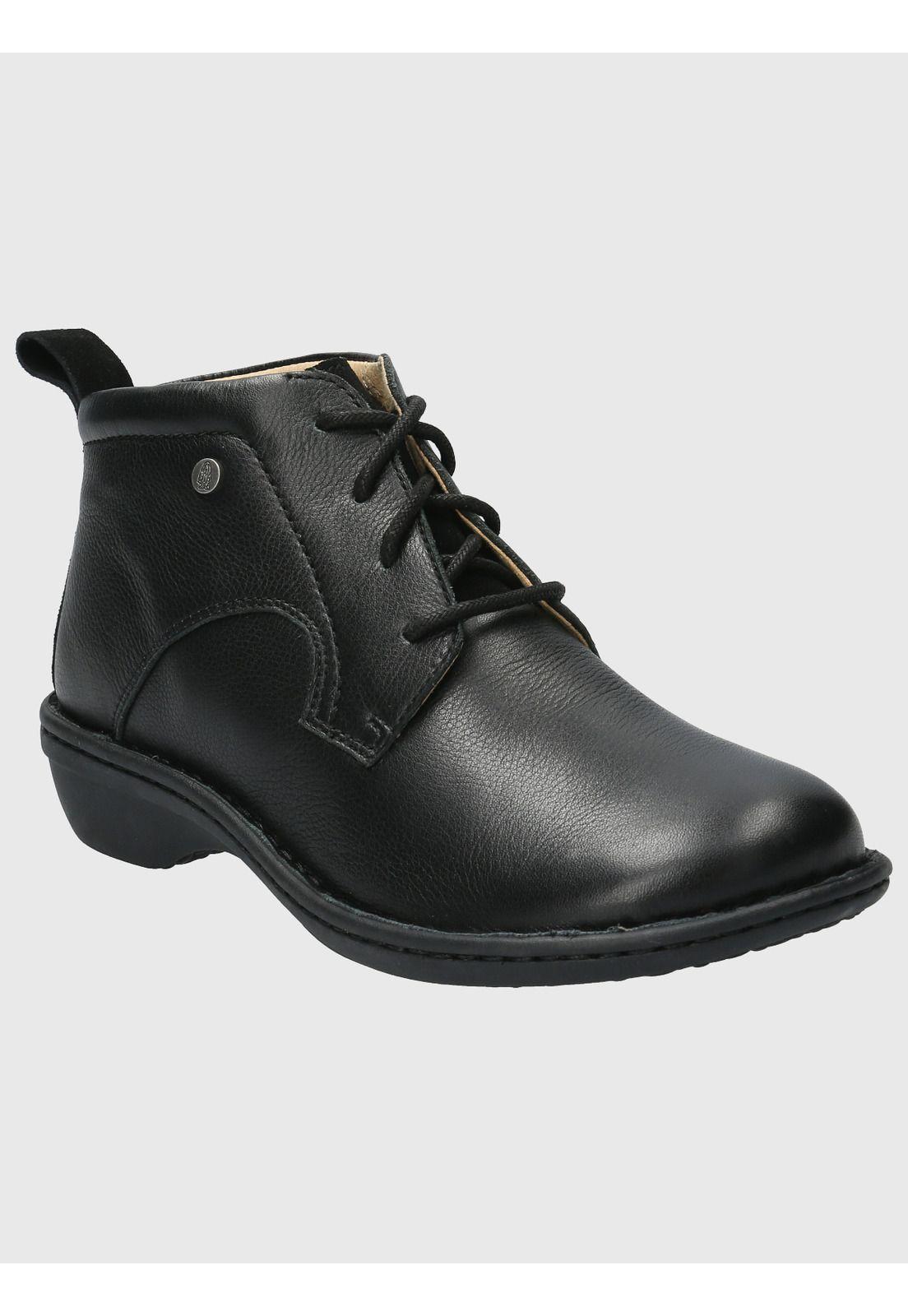 Botin Cuero Mujer Sajon Negro-0