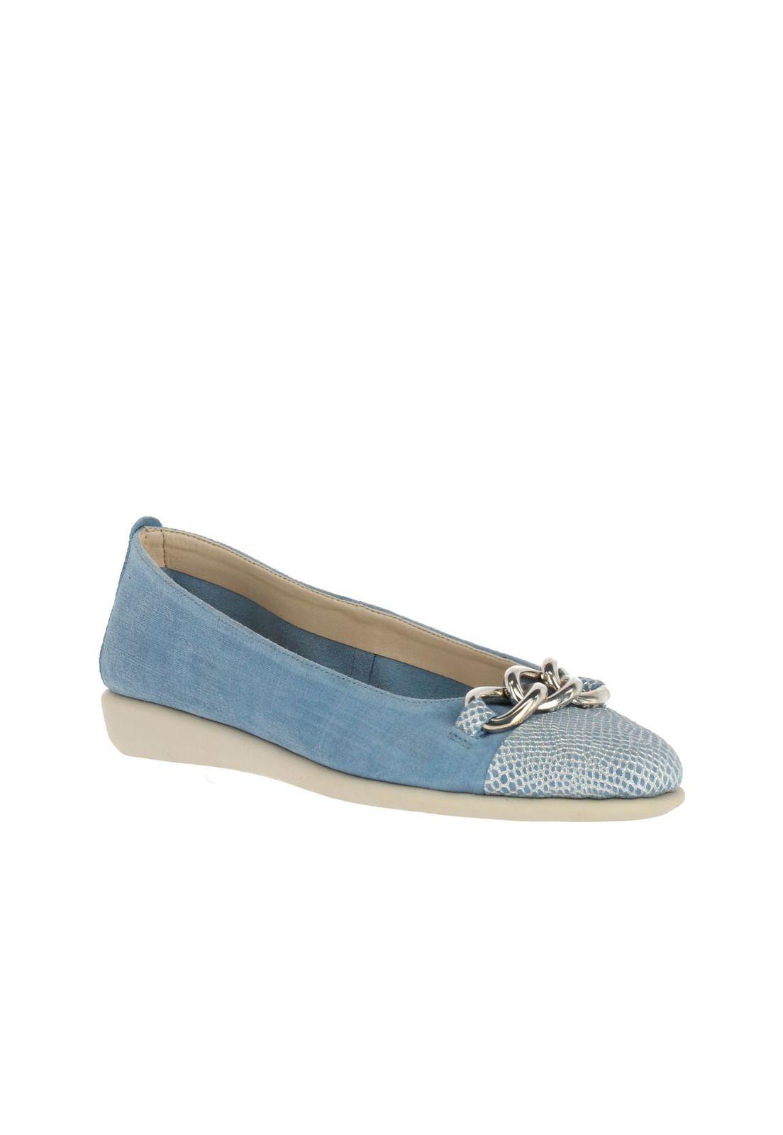 Ballerina Cuero Rise A Chain Azul-0