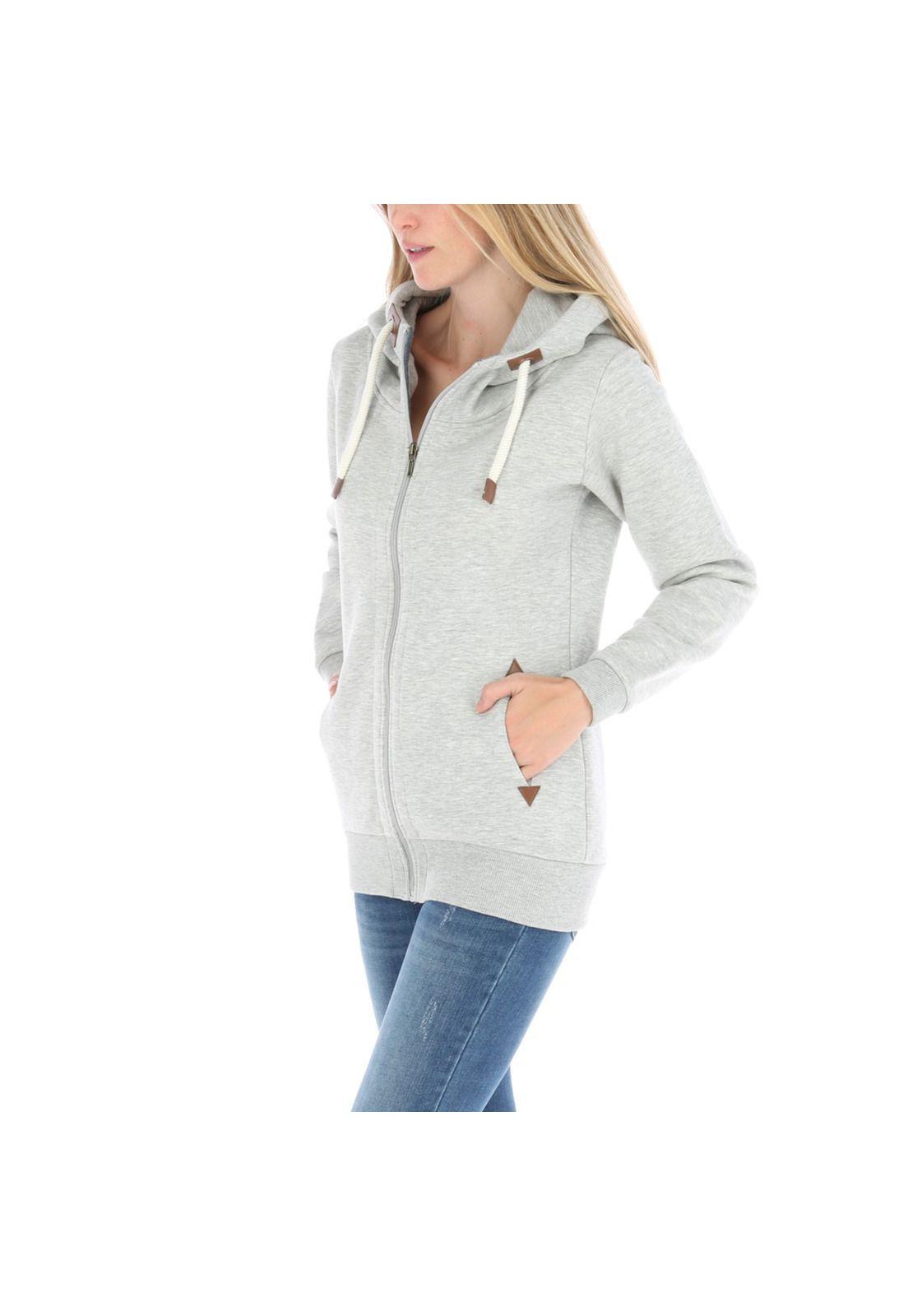 Poleron Algodón Pilos Gris Mujer Rockford-1