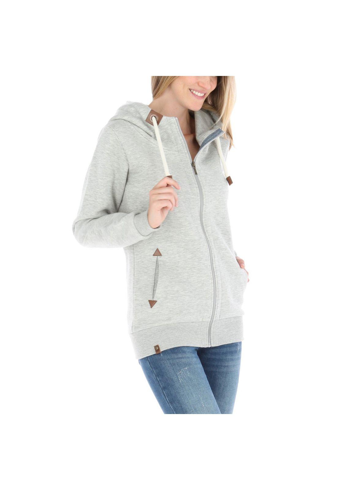 Poleron Algodón Pilos Gris Mujer Rockford-2