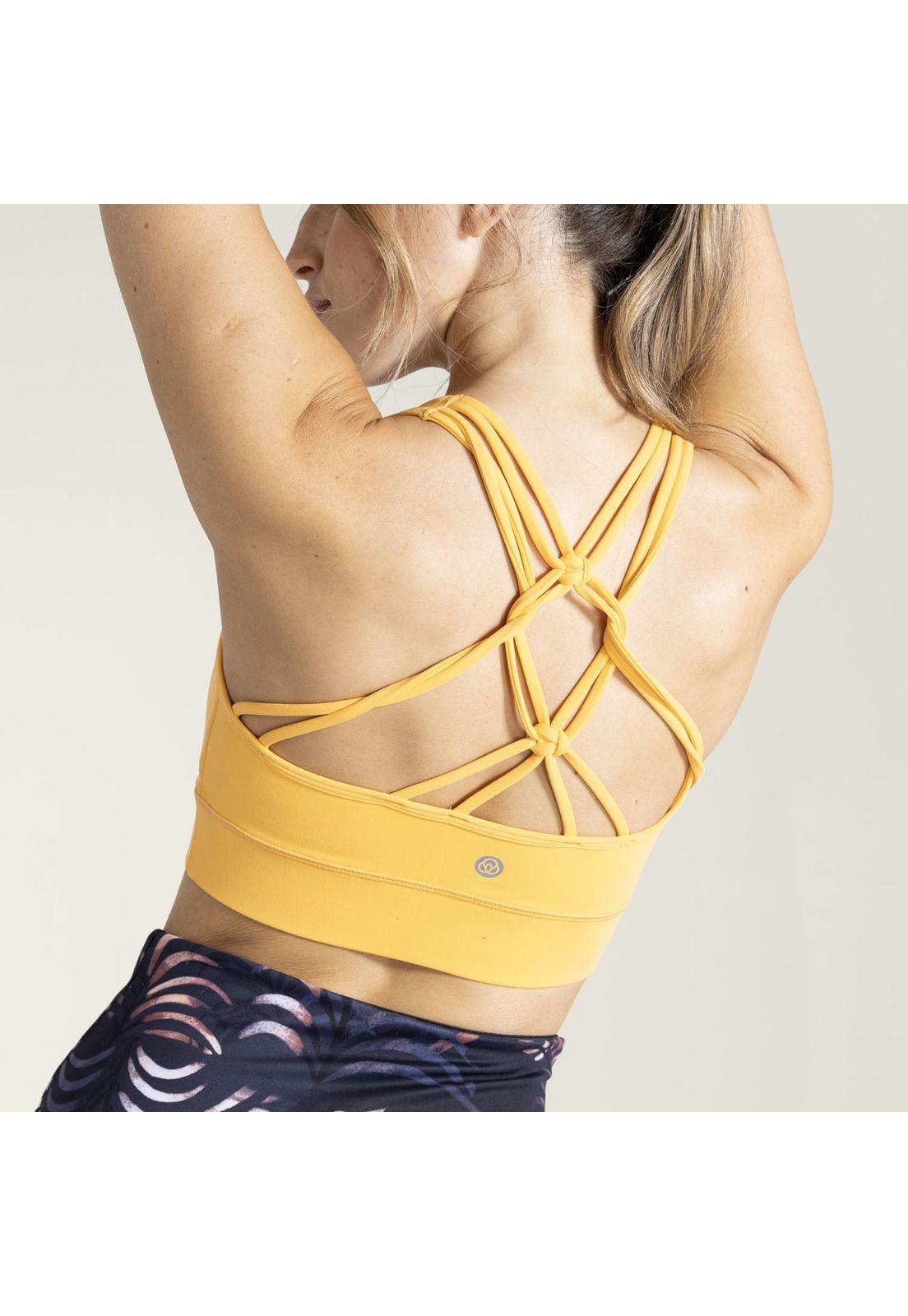 Peto Mujer Strappy Bra Amarillo-3
