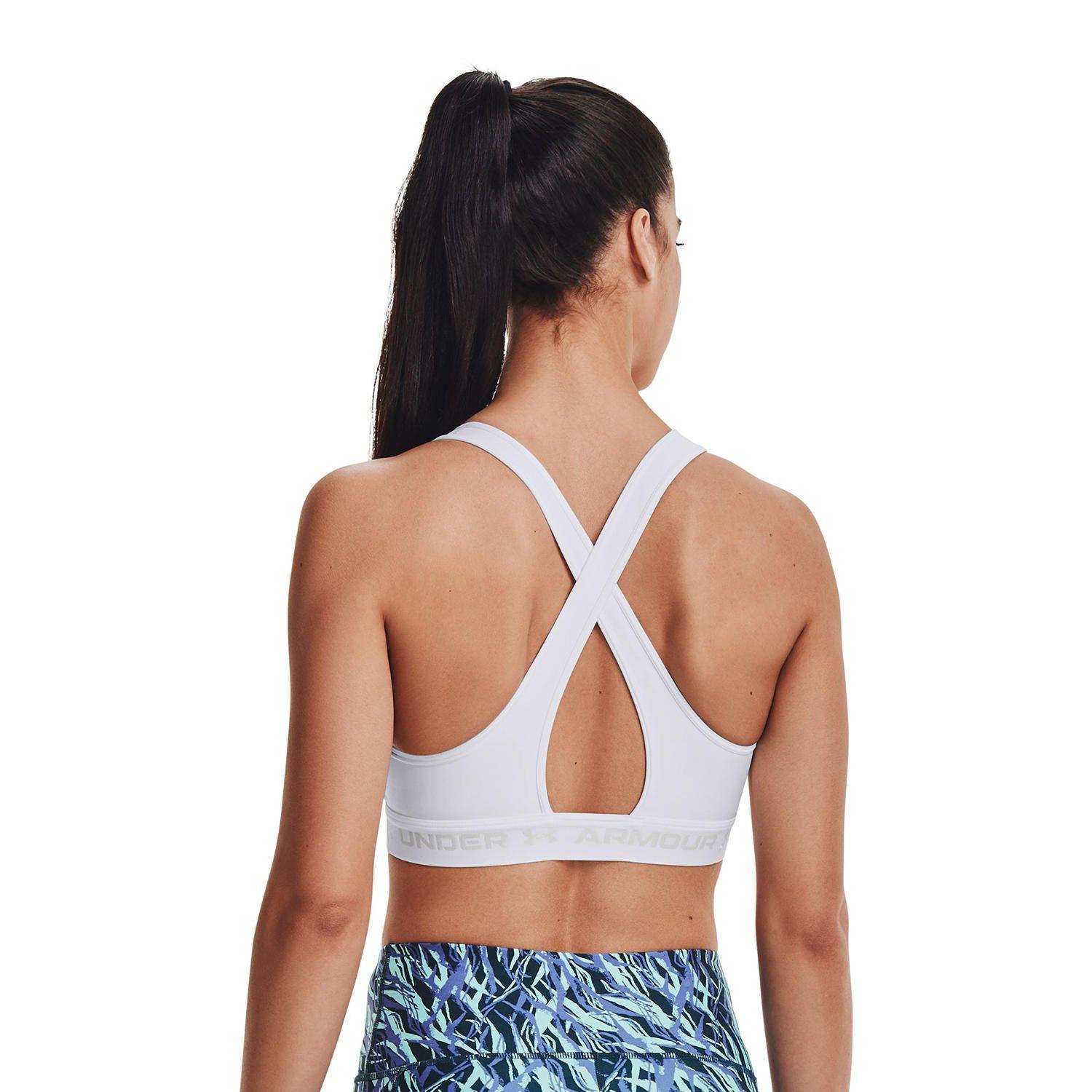 Peto Mujer Ua Crossback Mid Bra Blanco-1