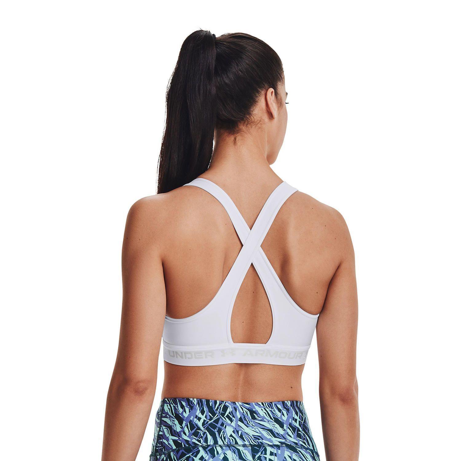 Peto Mujer Ua Crossback Mid Bra Blanco-1
