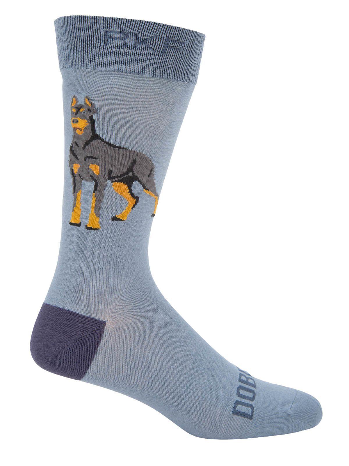 Calcetin Bambú Hombre Doberman Azul-0