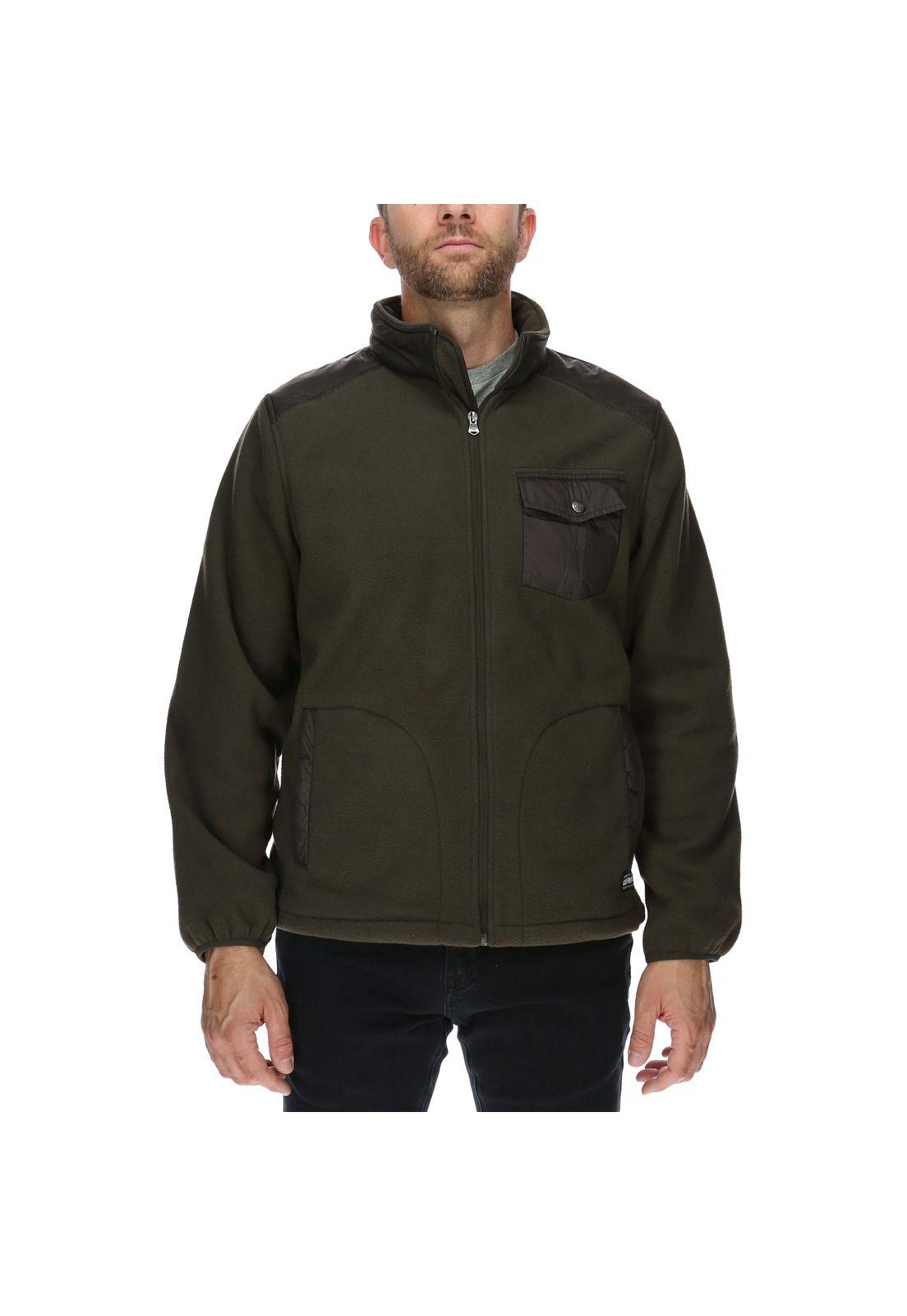 Polar Hombre Pocket Fleece Jacket Algodón Gris-0