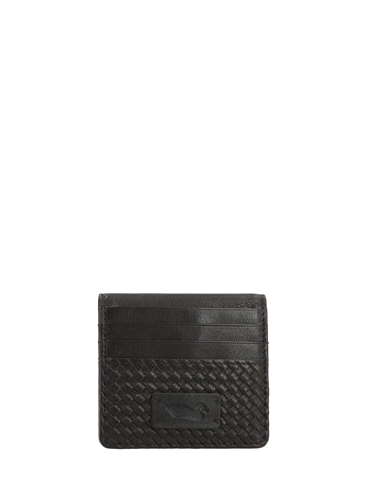 Tarjetero Cuero Mujer Sz Braid Cardholder Café-0