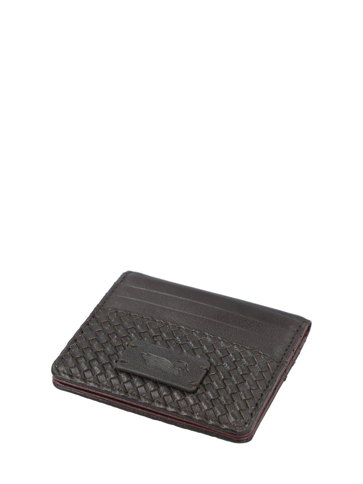 Tarjetero Cuero Mujer Sz Braid Cardholder Café-2