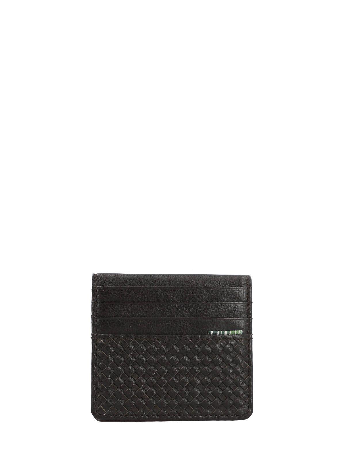 Tarjetero Cuero Mujer Sz Braid Cardholder Café-3