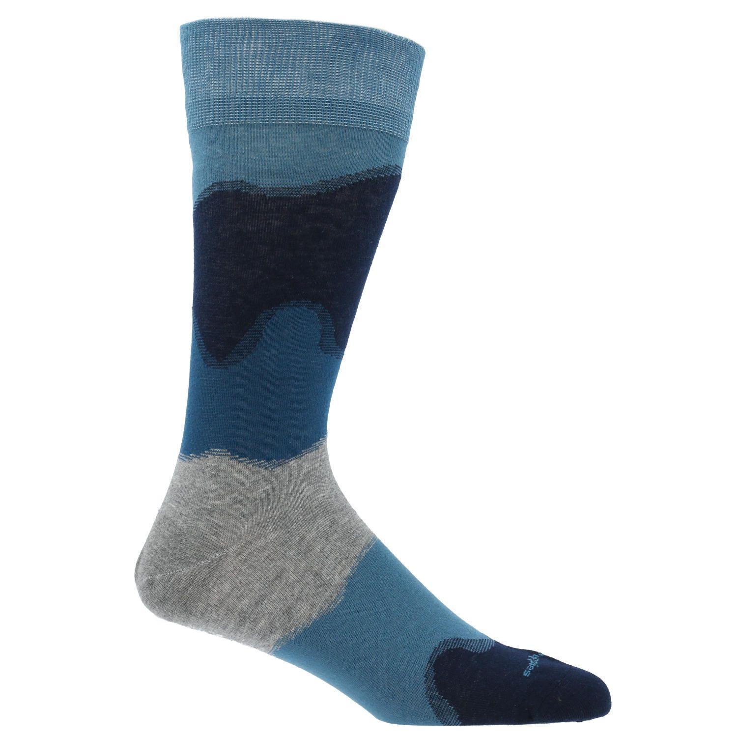 Calcetín Algodón Hombre Wave Azul-0