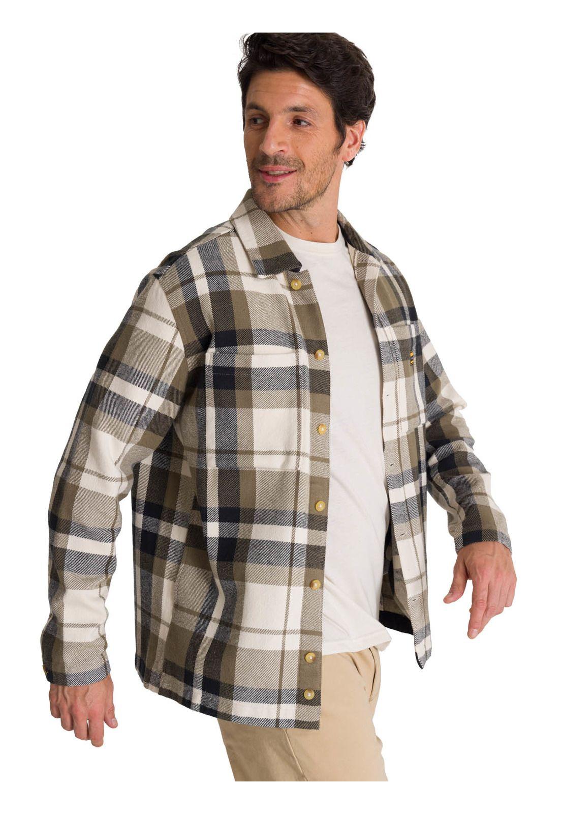 Chaqueta Manga Larga Hombre Flannel Oliva-1