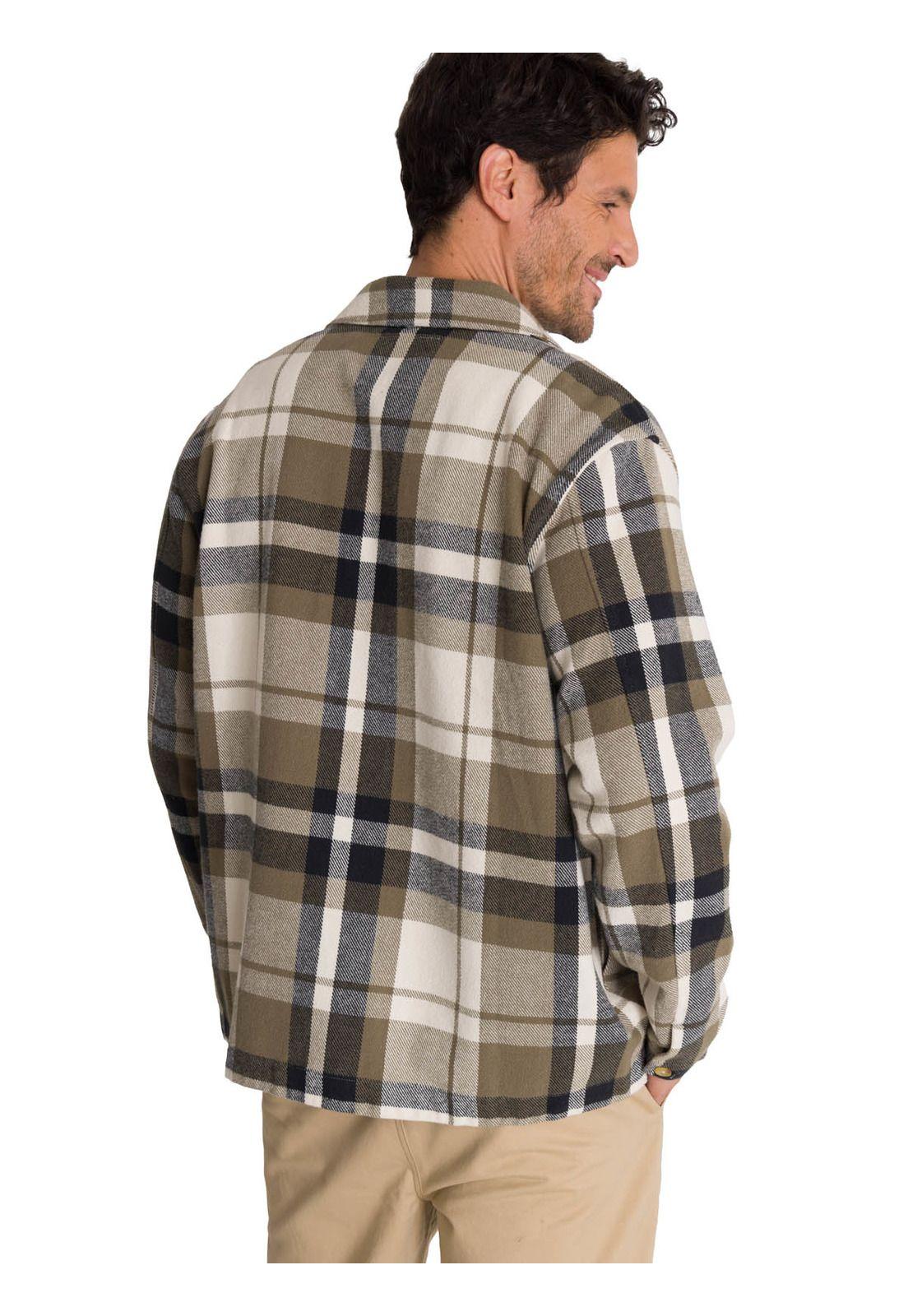 Chaqueta Manga Larga Hombre Flannel Oliva-3