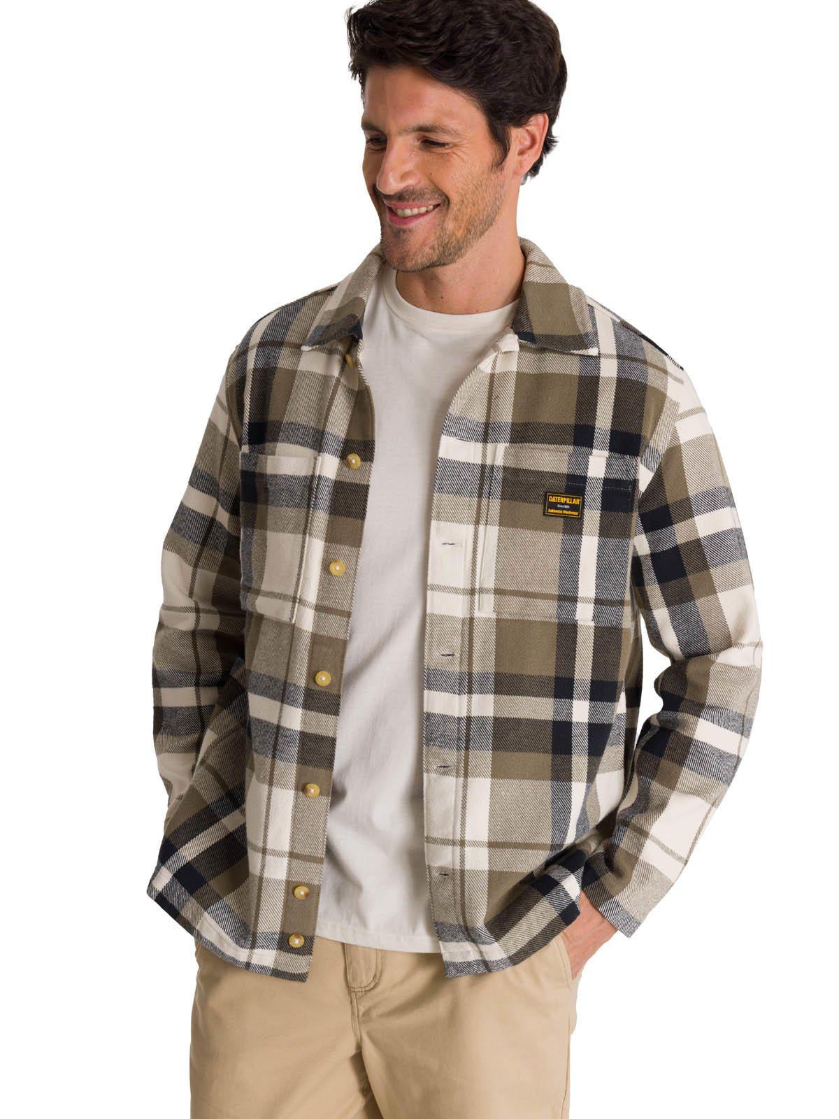Chaqueta Manga Larga Hombre Flannel Oliva-0