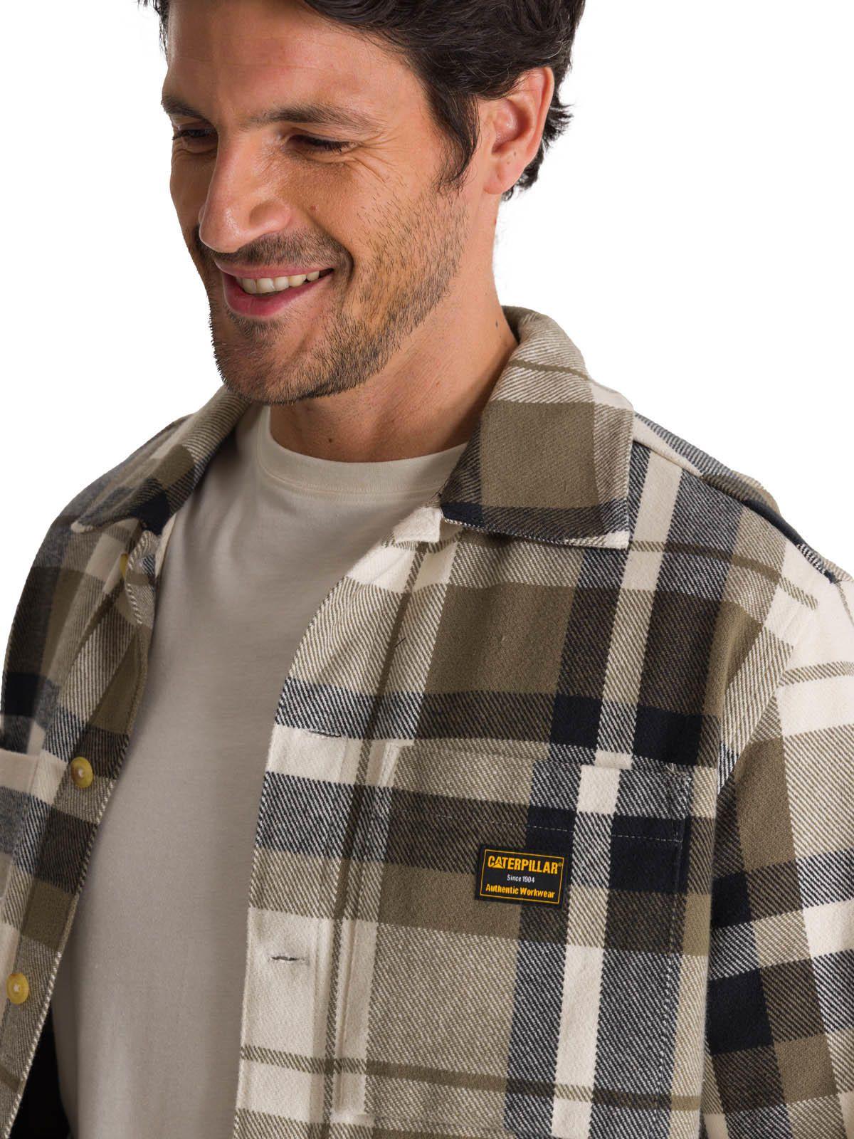 Chaqueta Manga Larga Hombre Flannel Oliva-4