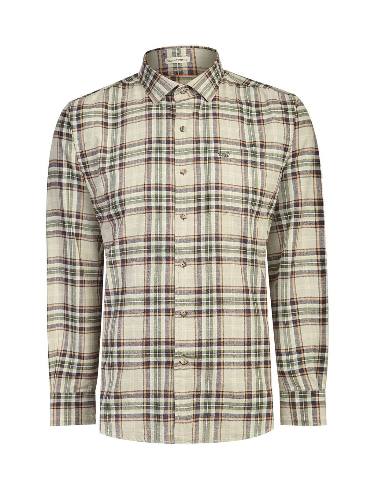 Camisa Algodón Orgánico Hombre Flannel Beige-0