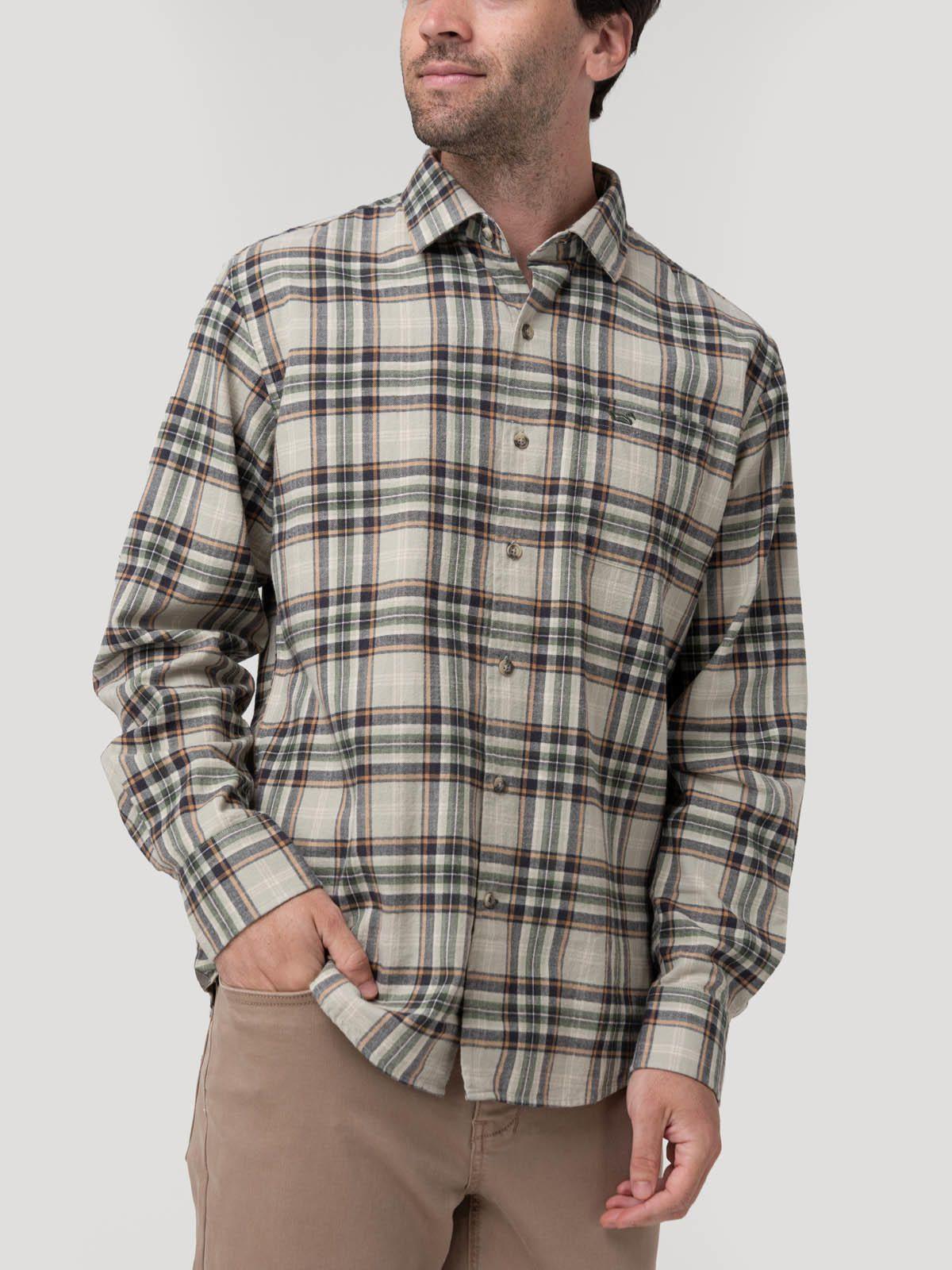 Camisa Algodón Orgánico Hombre Flannel Beige-4