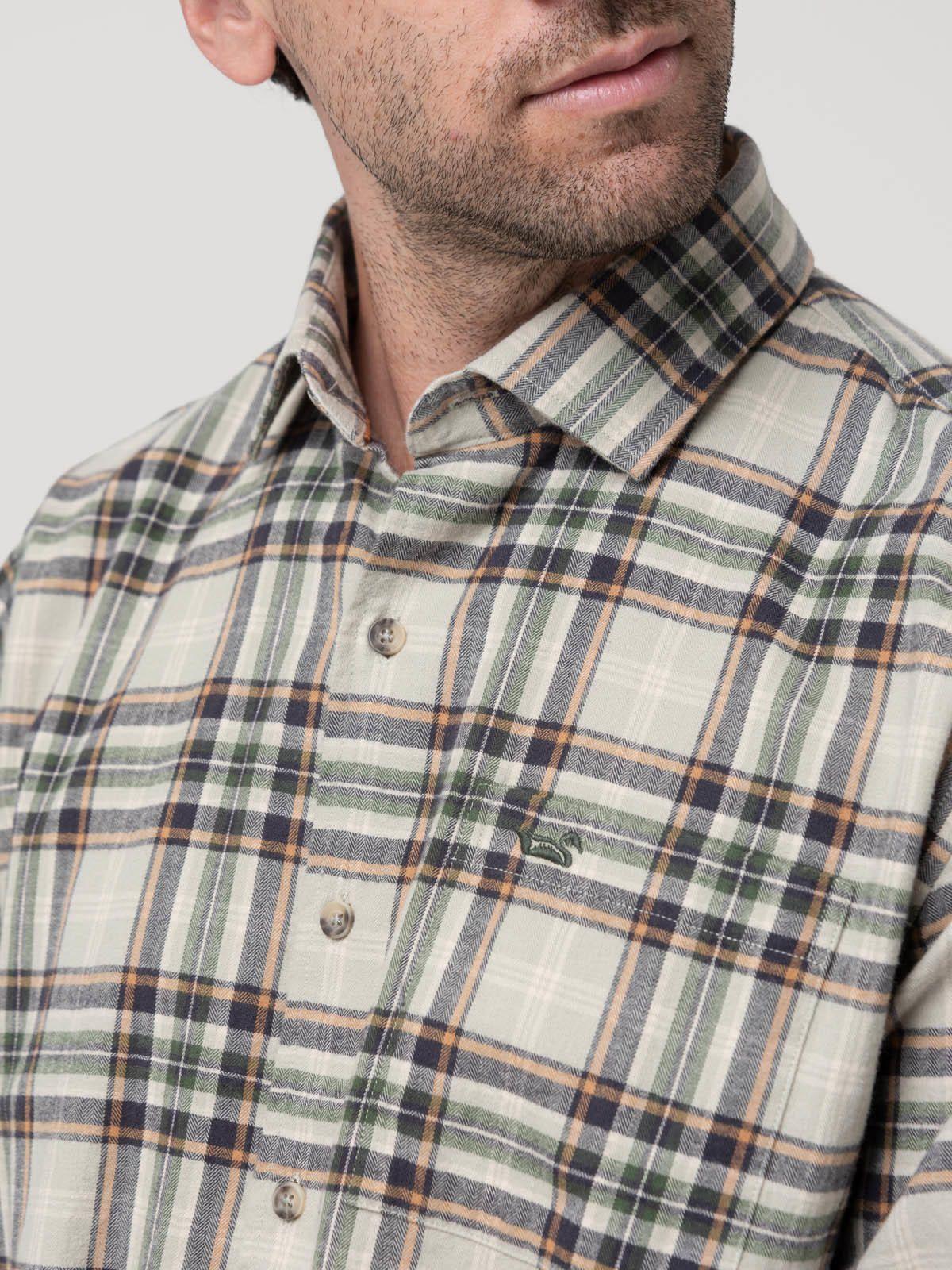 Camisa Algodón Orgánico Hombre Flannel Beige-6