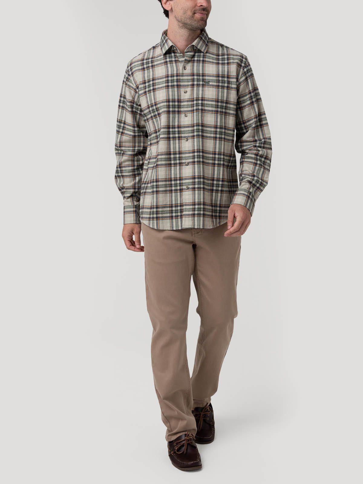 Camisa Algodón Orgánico Hombre Flannel Beige-7