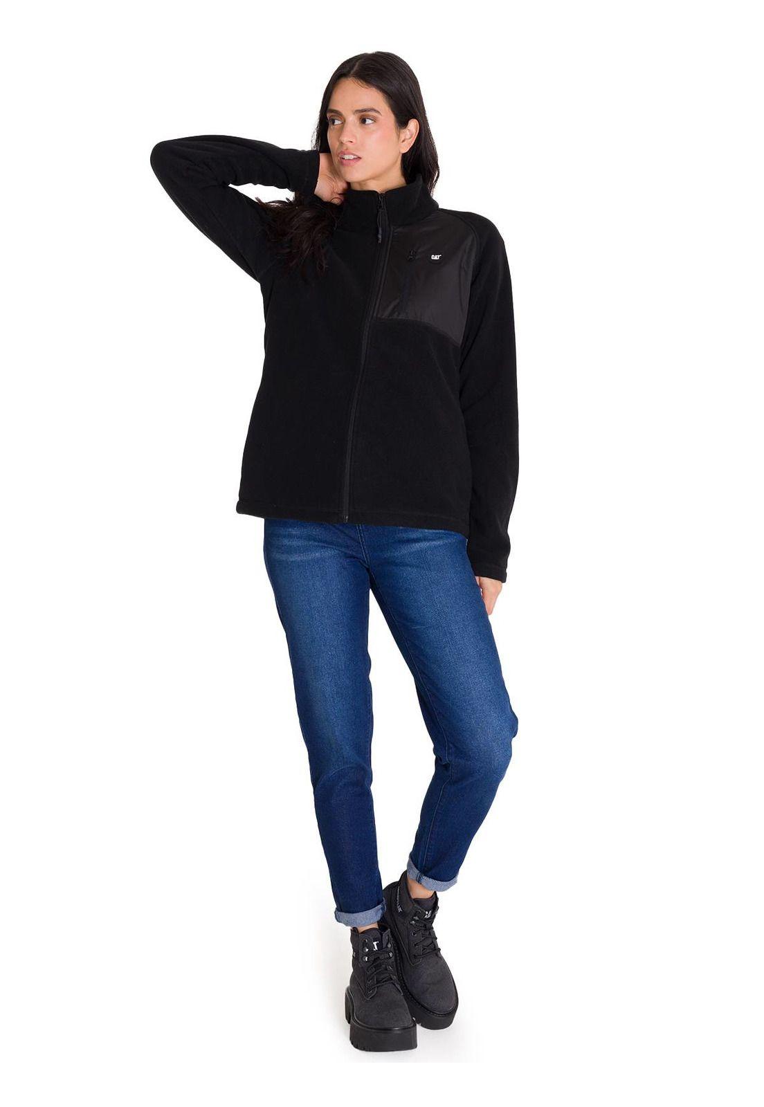 Polar Fleece Utility Full Zip Mujer Negro-5