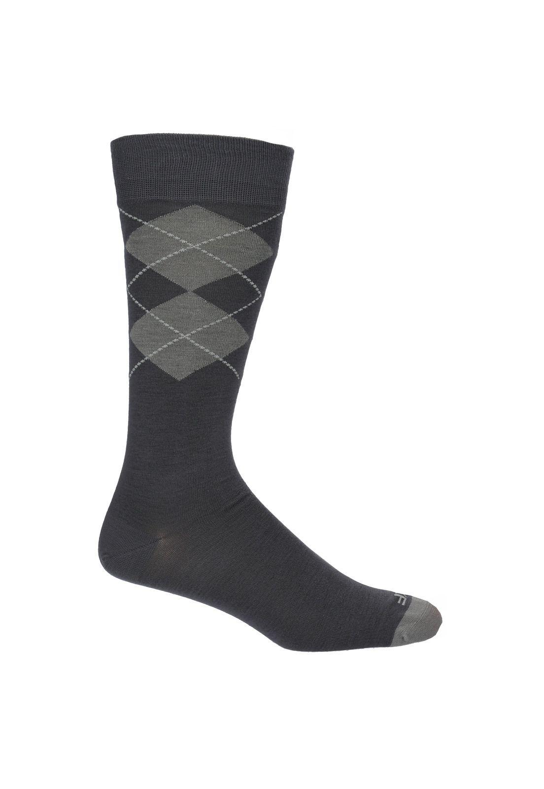 Calcetín Bambú Hombre Lg Argyle Gris-0
