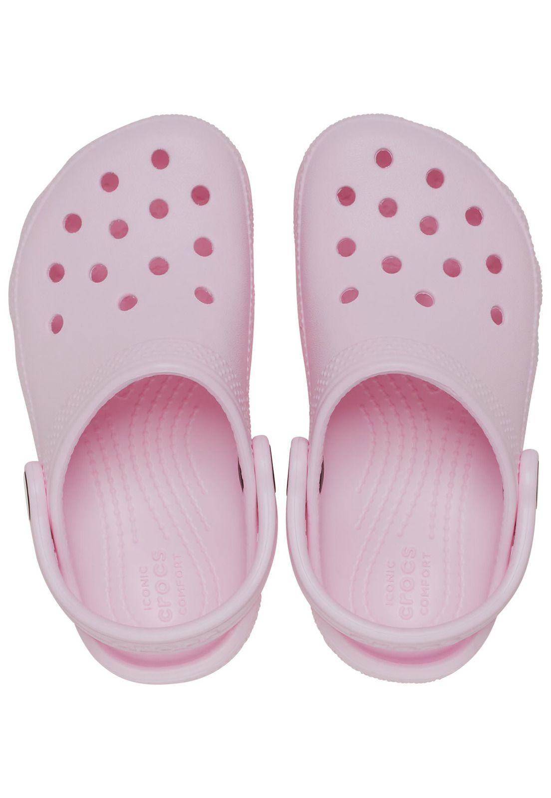 Zueco Crocs Niña Classic Clog Rosa-4