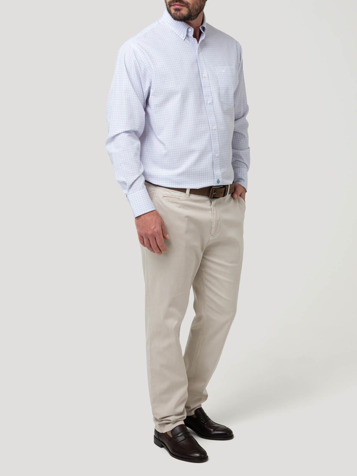 Camisa Libre de Arrugas Algodón Hombre Blanco-7