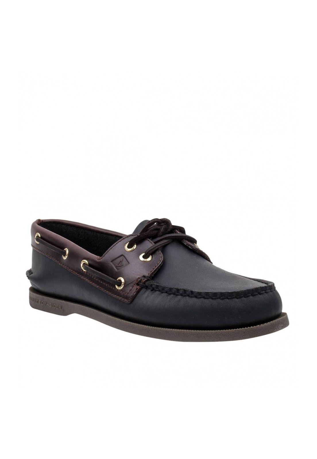 Mocasín Cuero Authentic Original Negro Hombre Sperry-0