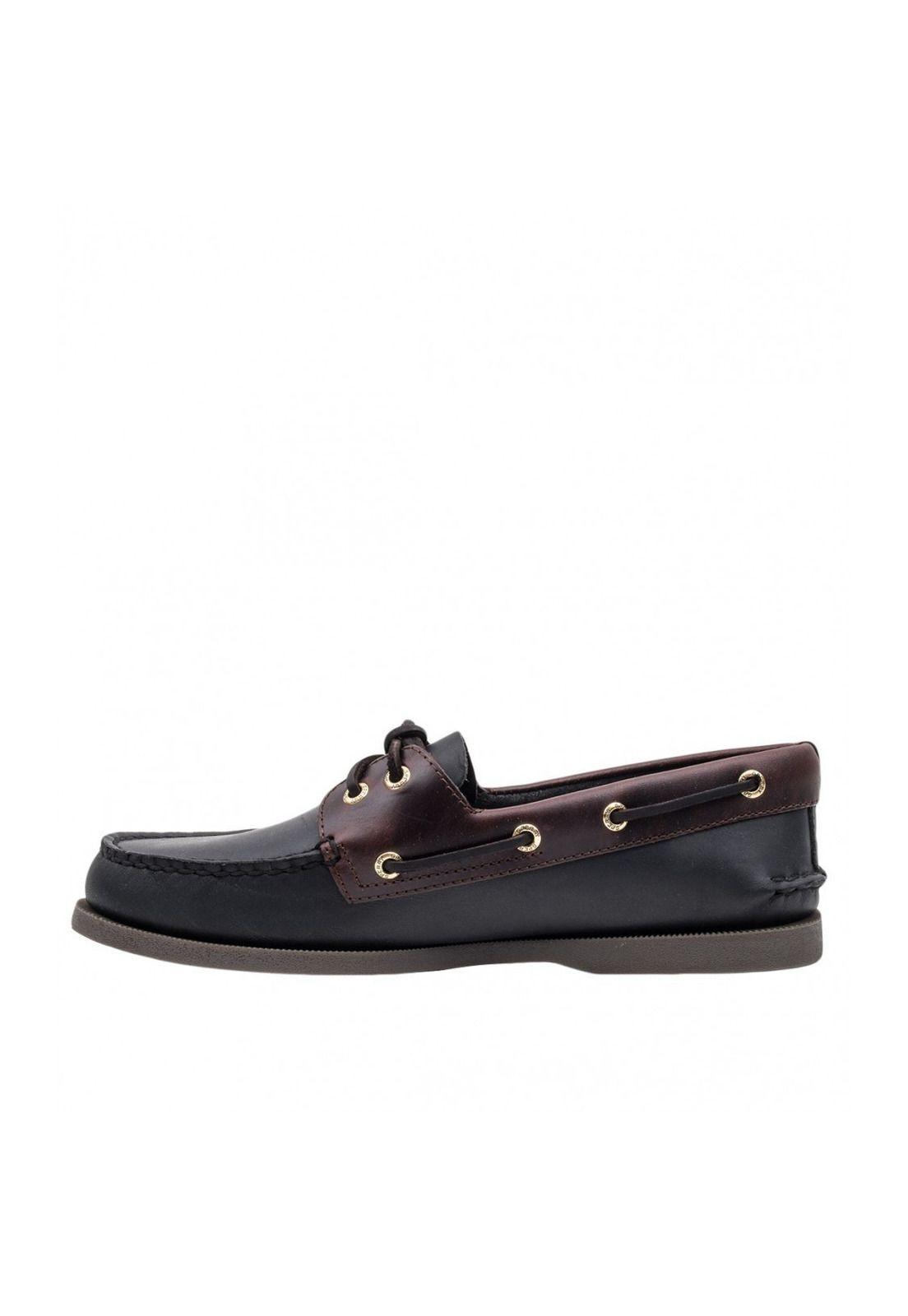 Mocasín Cuero Authentic Original Negro Hombre Sperry-2