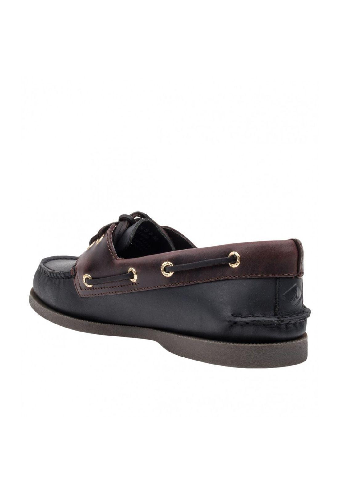 Mocasín Cuero Authentic Original Negro Hombre Sperry-3