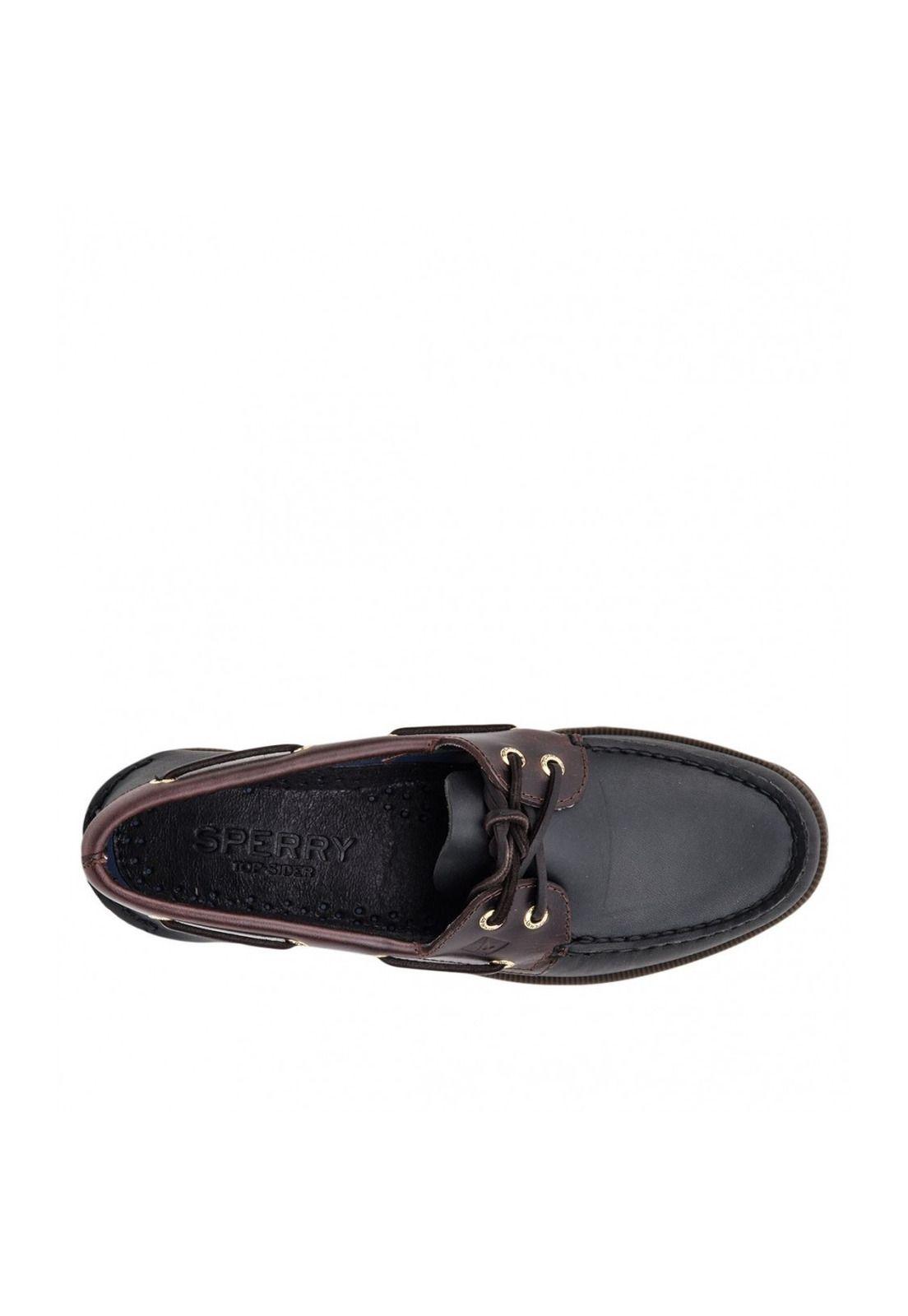 Mocasín Cuero Authentic Original Negro Hombre Sperry-4