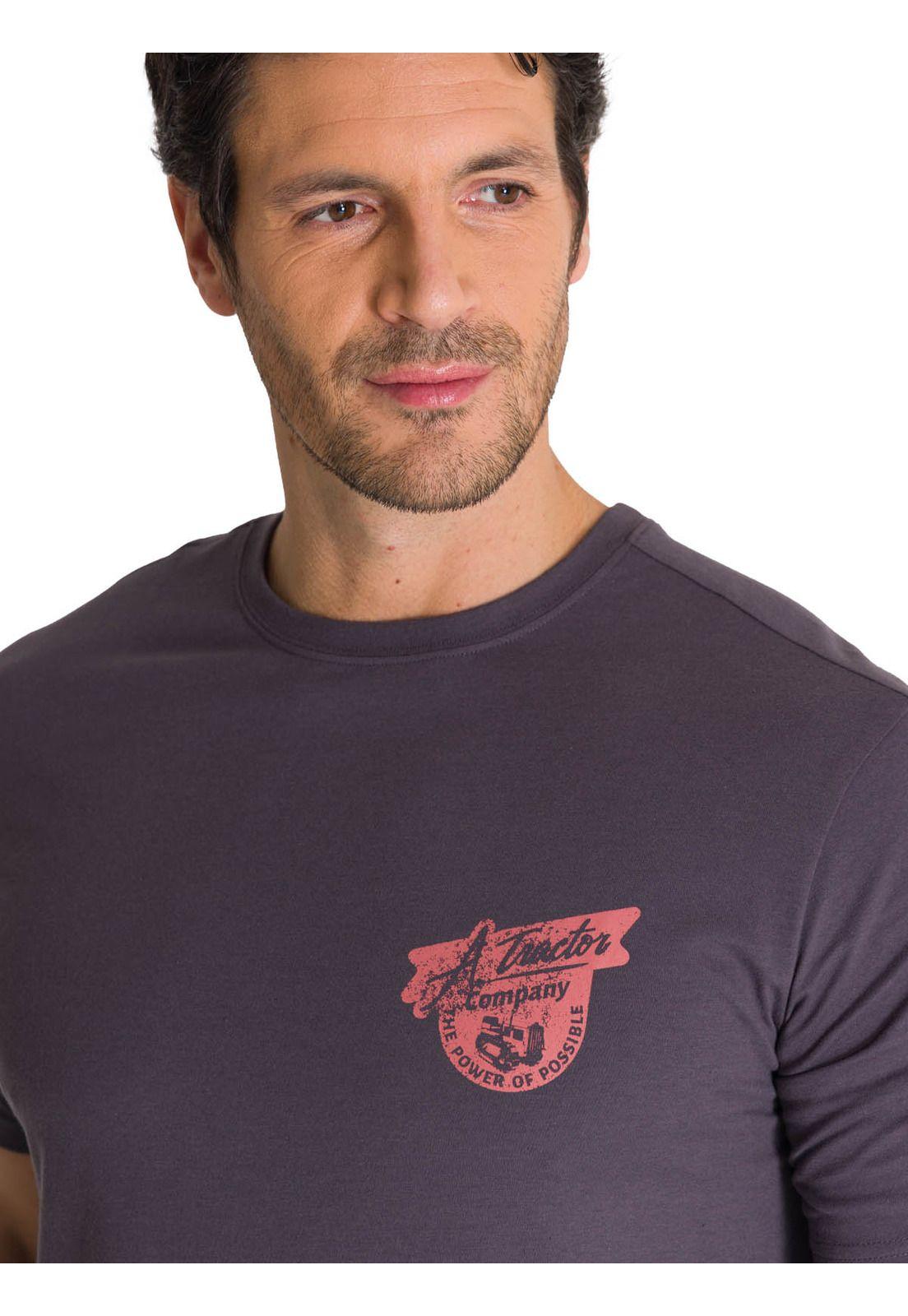 Polera Manga Corta Hombre Heritage Tractor Gris-4