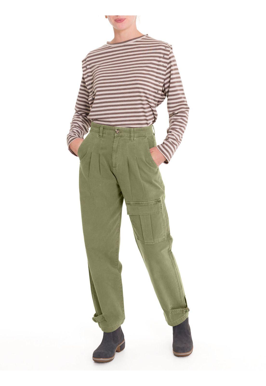 Pantalón Algodón Orgánico Mujer Mavecure Verde-5