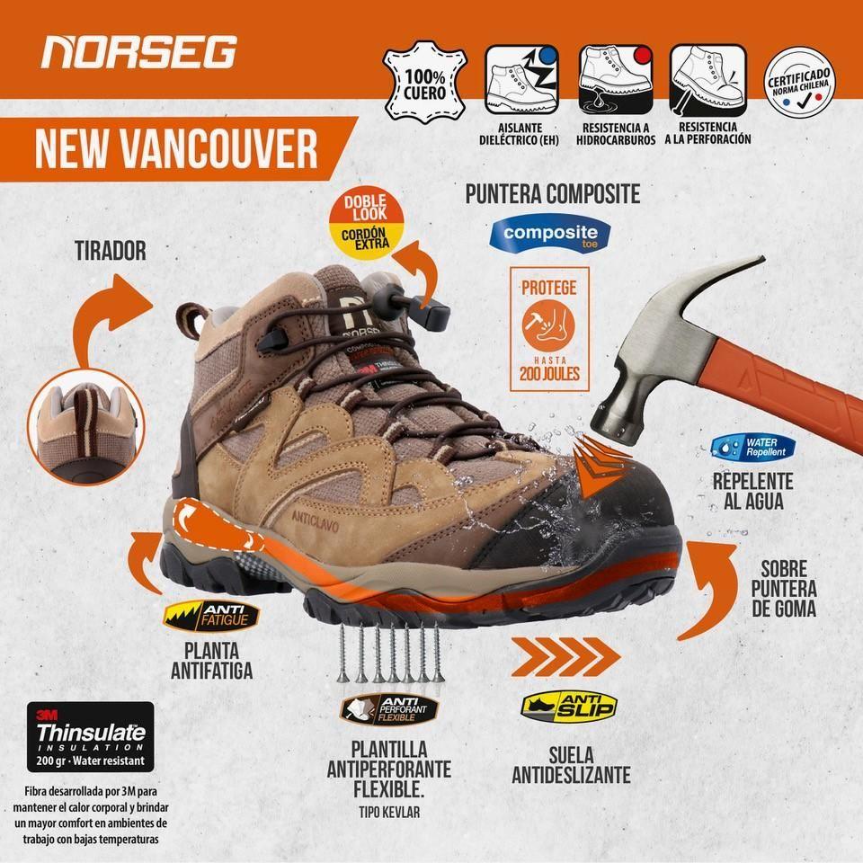 Zapato de Seguridad New Vancouver Taupe Hombre-6