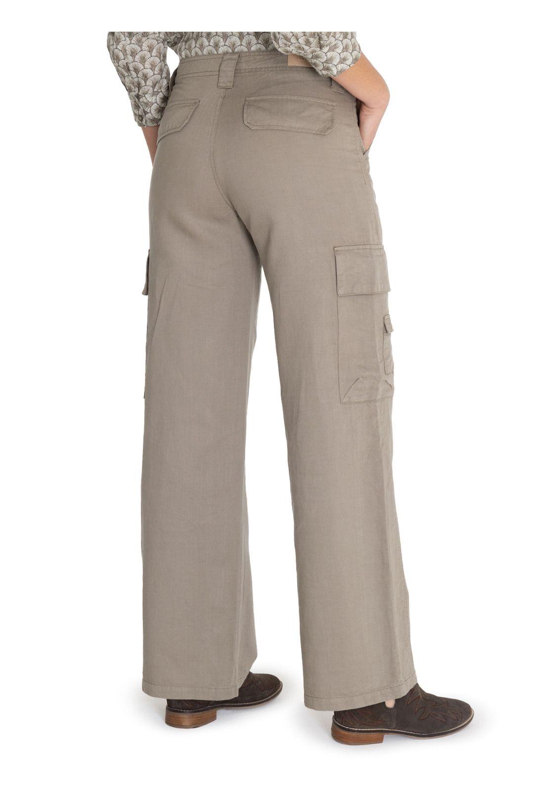 Pantalón Lino Orgánico Verde Nimia Mujer -8