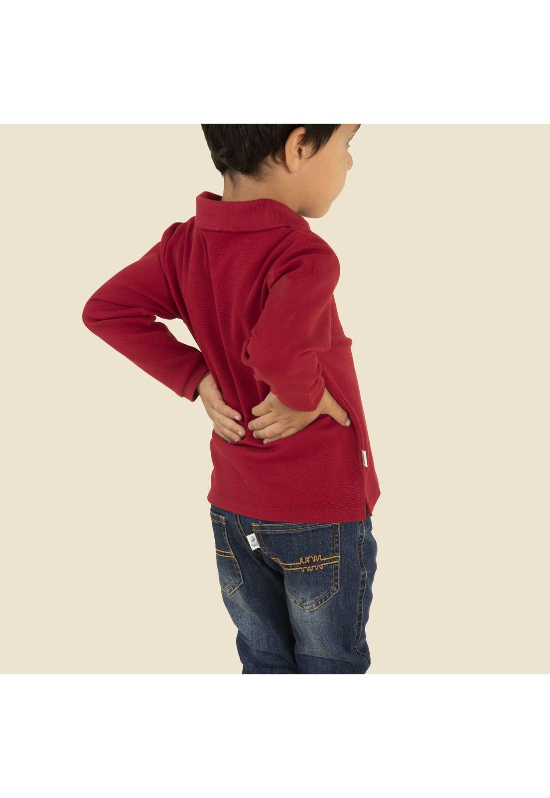 Polera Niño Cuello Roja-1