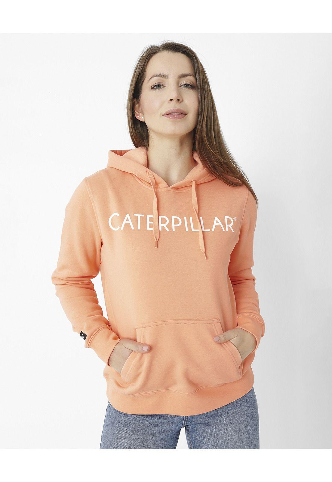 Polerón con gorro Fleece Caterpillar P Blanco Mujer-0