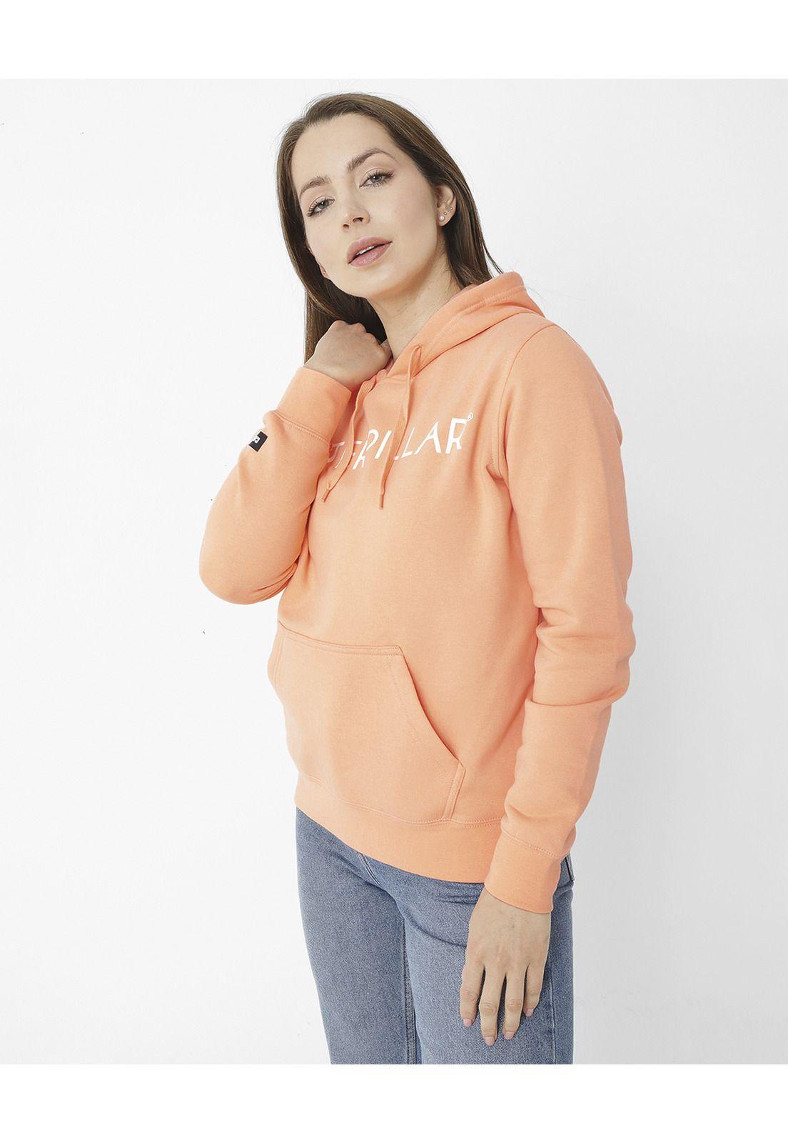 Polerón con gorro Fleece Caterpillar P Blanco Mujer-3