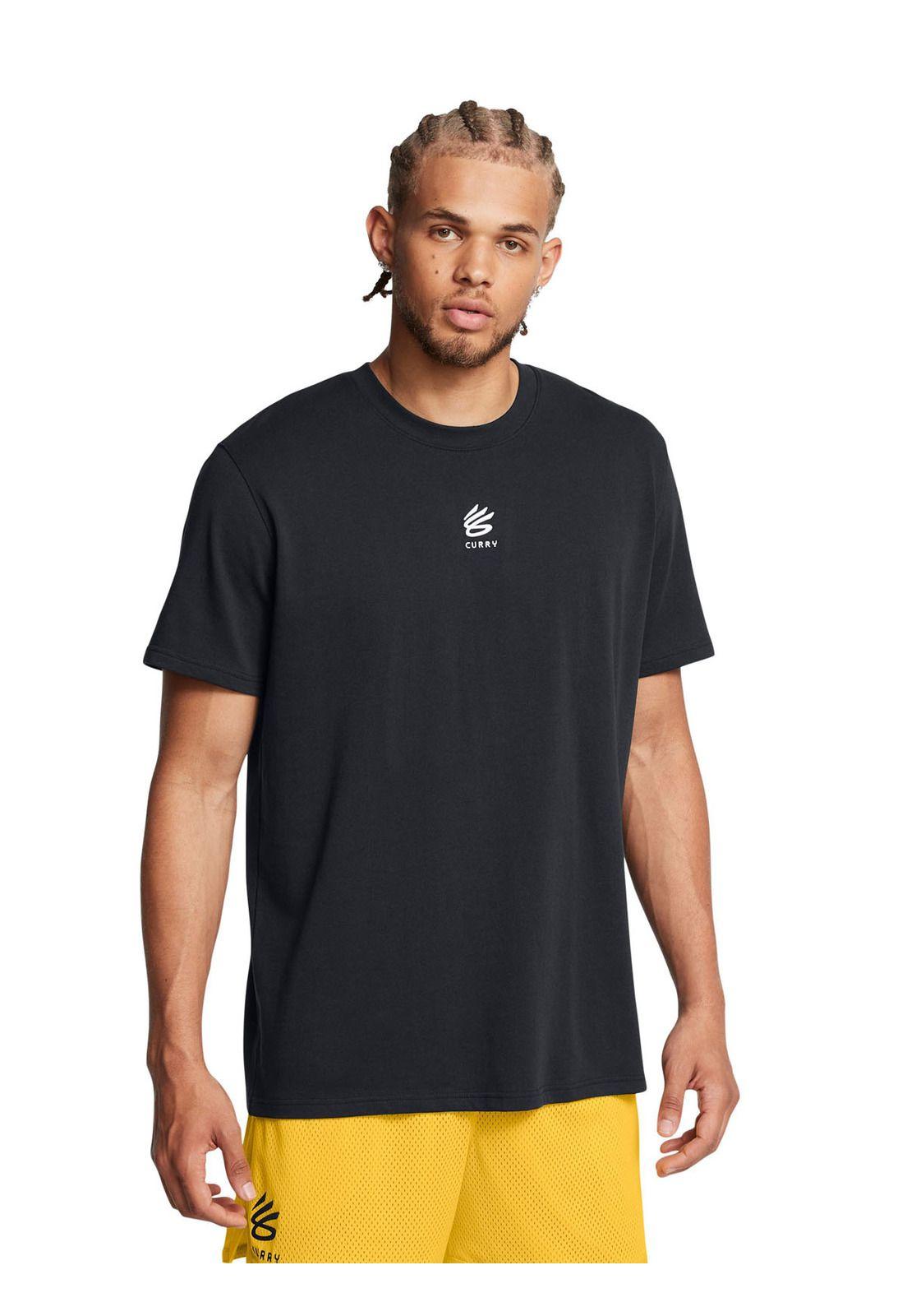 Polera manga corta Curry para hombre Negro-3