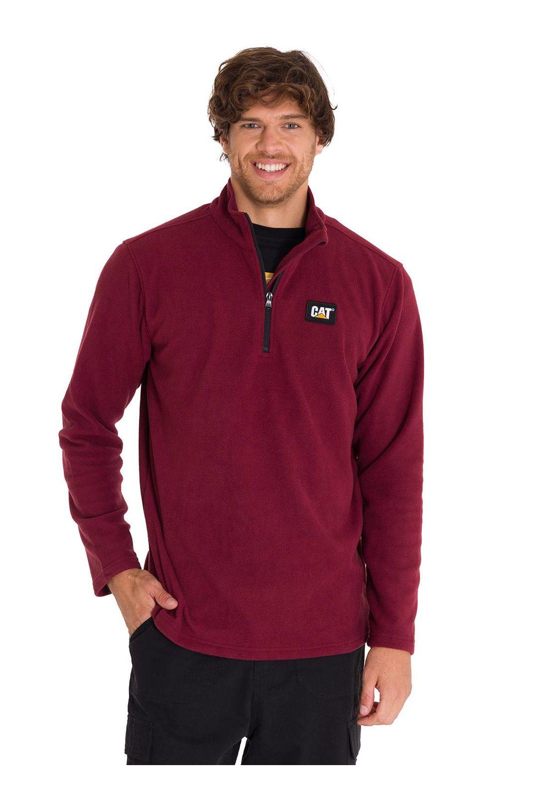 Polar Microfleece Quarter Zip Hombre Burdeo-0