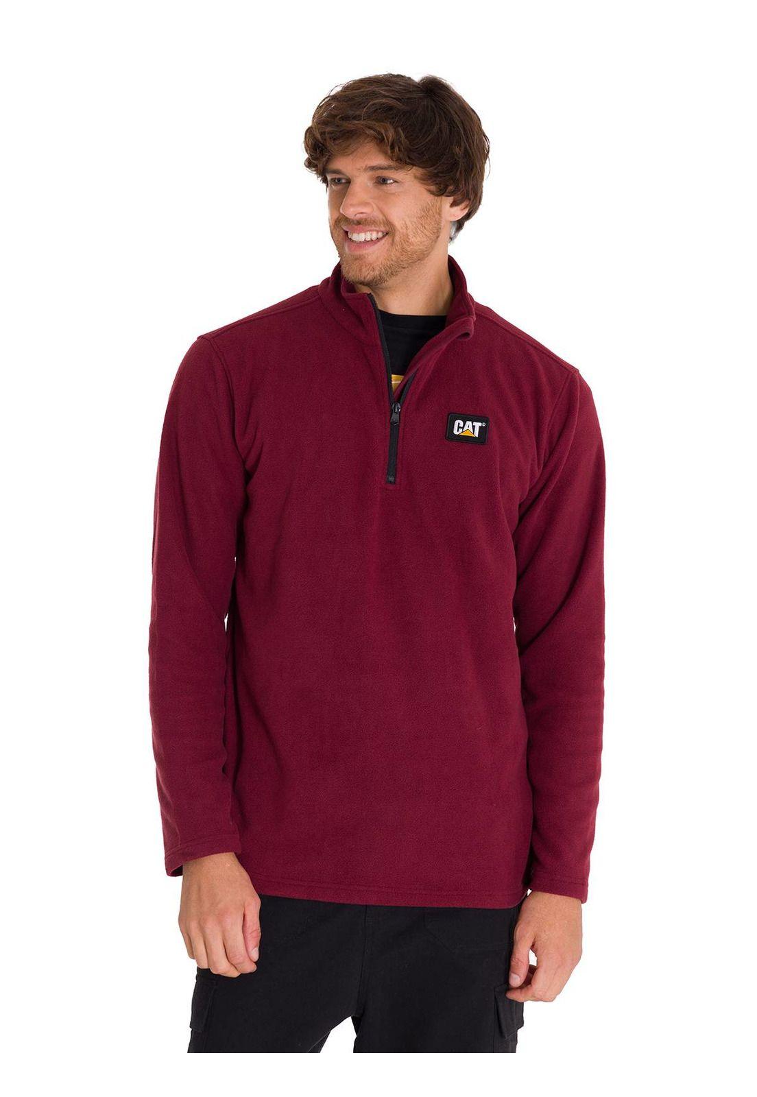 Polar Microfleece Quarter Zip Hombre Burdeo-1