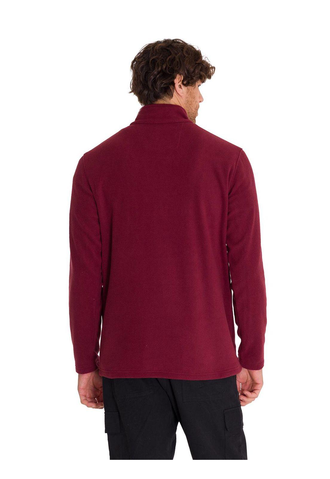Polar Microfleece Quarter Zip Hombre Burdeo-3
