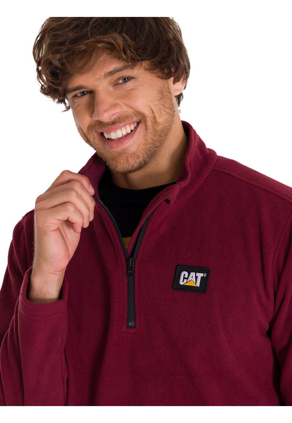Polar Microfleece Quarter Zip Hombre Burdeo-4