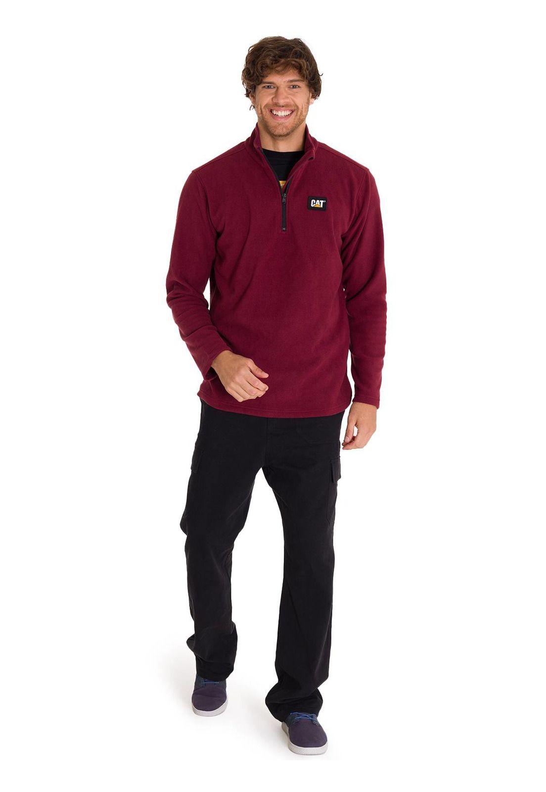 Polar Microfleece Quarter Zip Hombre Burdeo-5